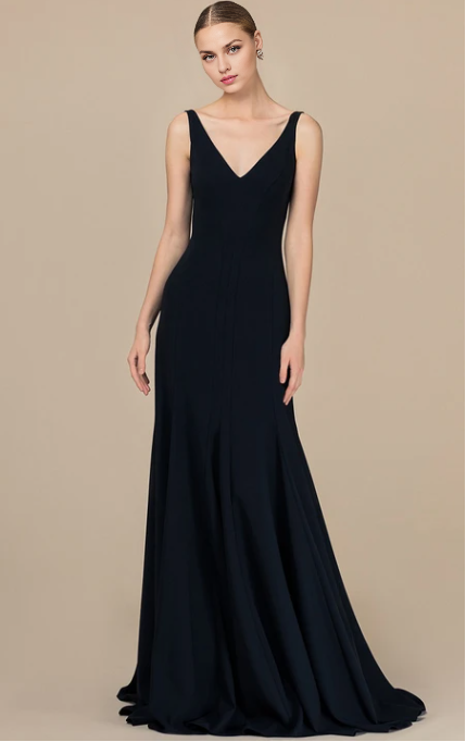 Robe Weitese moderne en satin, coupe trapèze, col en V, longueur au sol, dos nu, sans manches, tenue de soirée